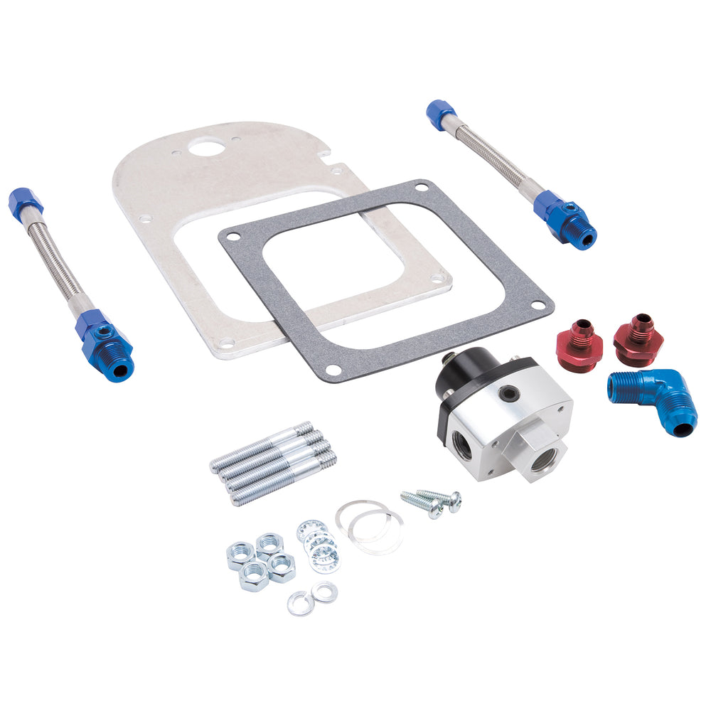 Edelbrock Fuel Pressure Regulator Kit - Single Regulator, Dual Outlet, 4500 Flange