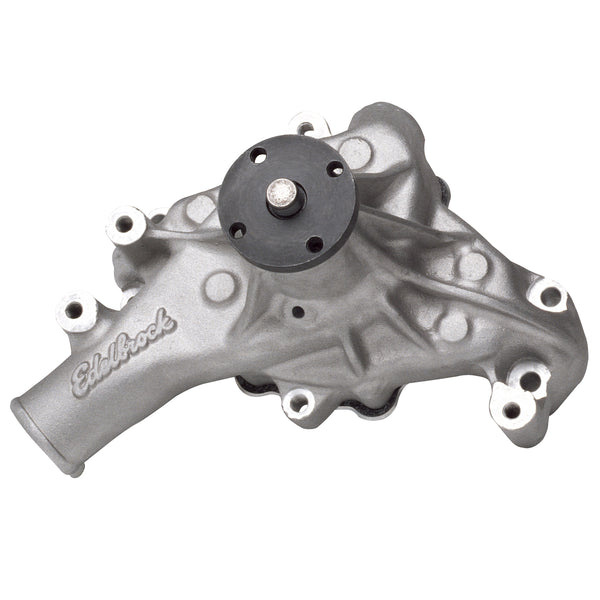 Edelbrock Water Pump for Small-Block Chevy in Satin Finish (Long)
