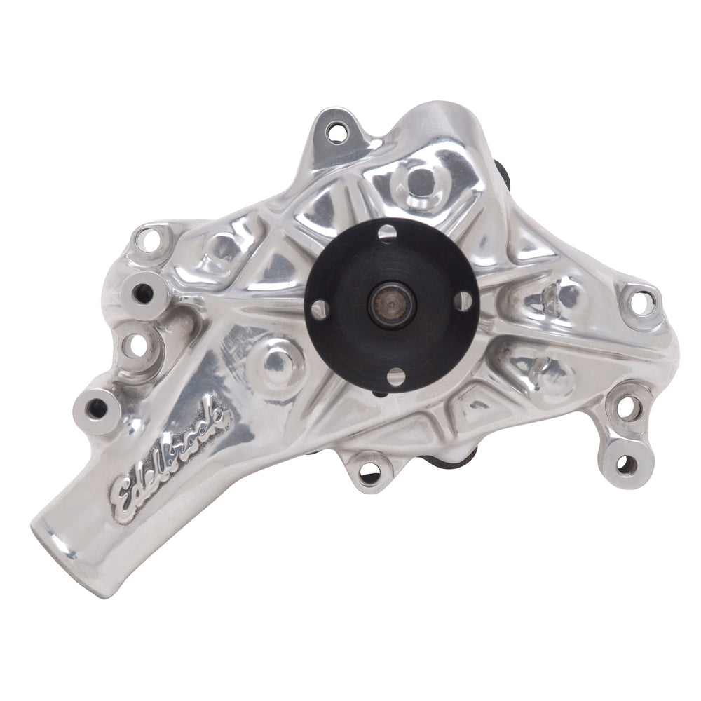 Edelbrock Water Pump for Small-Block Chevy in Polished Finish (Long)