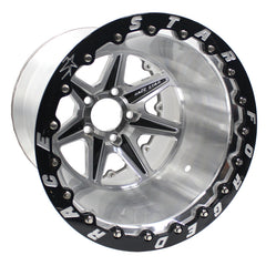 Race Star Roue 72 ValStar 15x8 / 5x4.50BC / 5.5BS / 3.072 po CB / usiné avec accents noirs