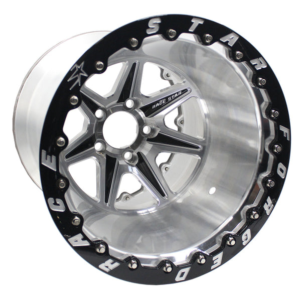 Race Star Roue 72 ValStar 15x12 / 5x4.75BC / 4.5BS / 3.072 po CB / usiné avec accents noirs