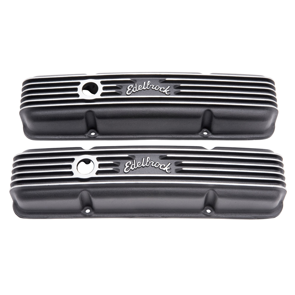 Edelbrock Classic Series Valve Cover for Chevy 262-400 V8 1959-86 — Black (41433)