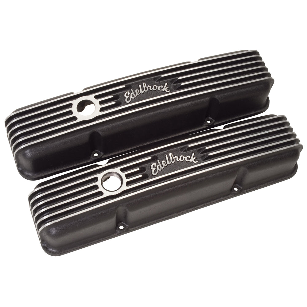 Edelbrock Classic Series Valve Cover for Chevy 262-400 V8 1959-86 — Black (41443)
