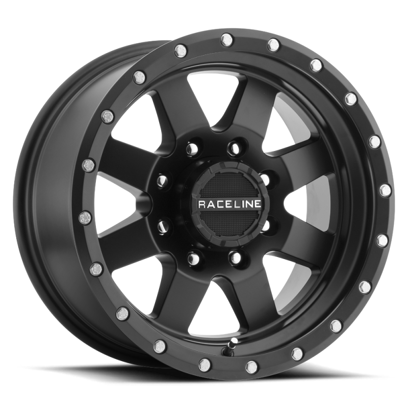 Raceline Roue de remorque 935B Defender 16x6 po / 8x165.1 / déport 0mm / alésage 4.90mm - noir satiné (935B-66080)