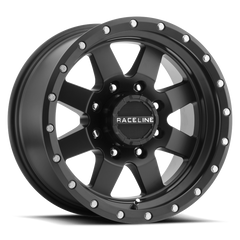 Raceline Roue de remorque 935B Defender 16x6 po / 8x165.1 / déport 0mm / alésage 4.90mm - noir satiné (935B-66080)