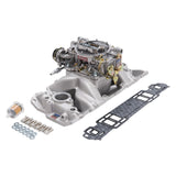 Edelbrock Performer Air-Gap Single-Quad Manifold and Carb Kit, Natural Finish — Small-Block Chevrolet 1957-1986 (2020)
