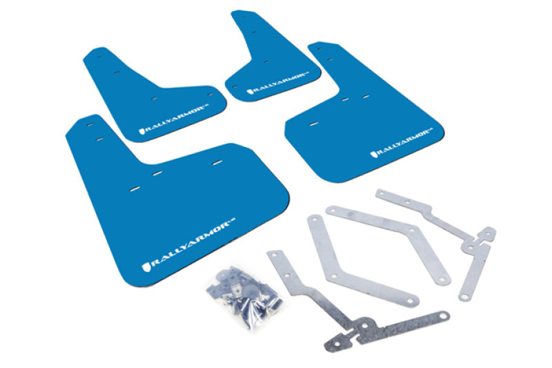 Rally Armor Garde-boue UR 12-19 Ford Focus ST / 16-19 RS - bleu Nitrous avec logo blanc