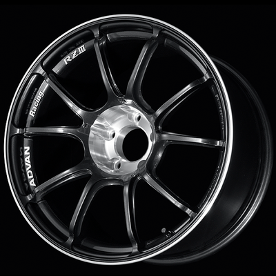 Advan RZIII 18x9.5 / +35 Offset / 5x114.3 BC / 73mm Bore / Black Gun Metallic & Diamond Cut