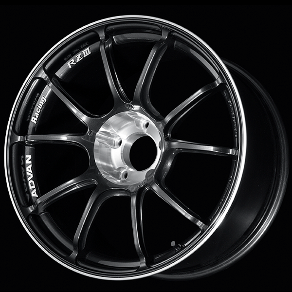 Advan Roue RZIII 18x9.5 / +25 déport / 5x114.3 BC / 73mm alésage / gris métal noir et coupe diamant