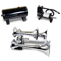 Kleinn Ensemble de triple klaxon chromé avec compresseur d'air 150 PSI / réservoir d'air 1.5 gal