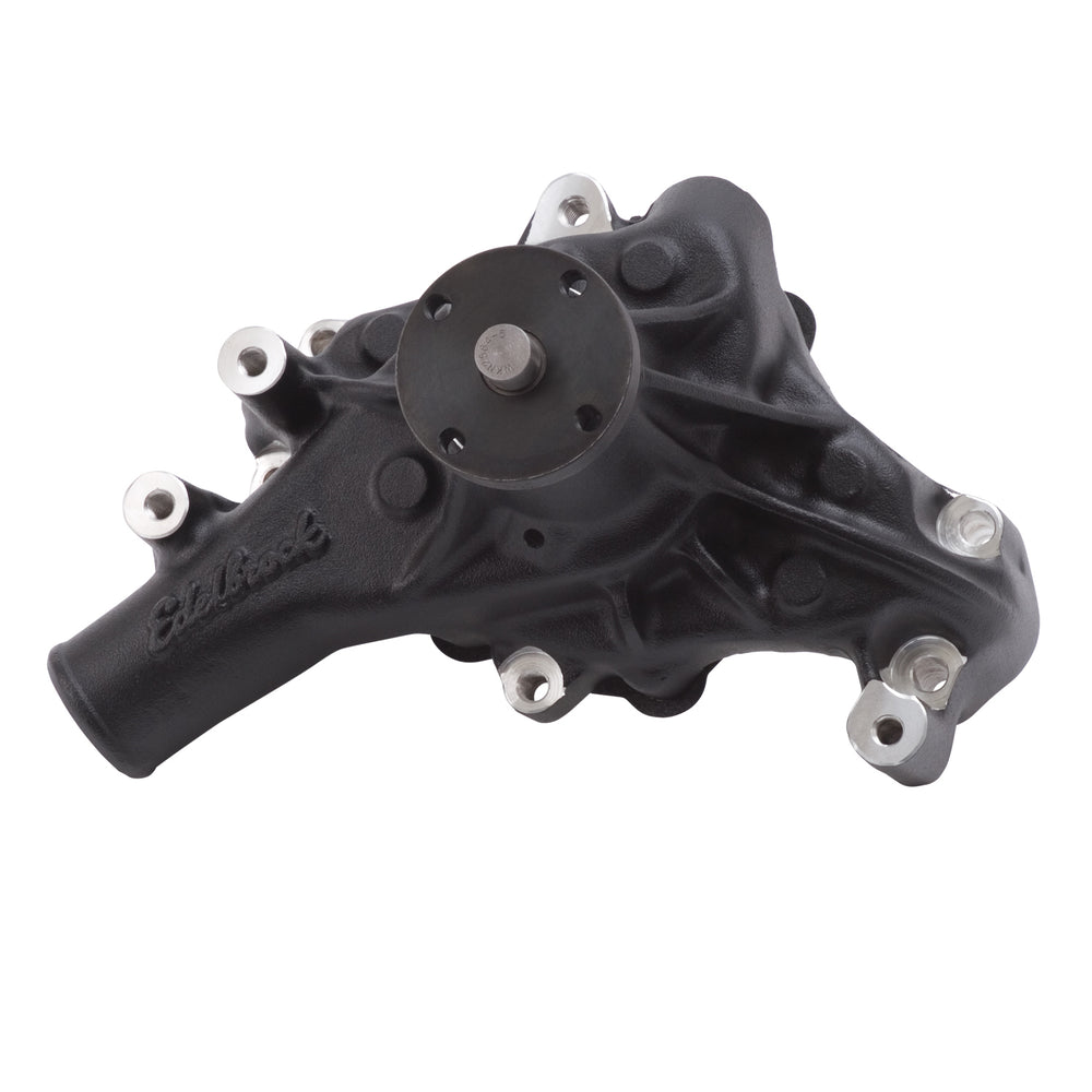 Edelbrock Water Pump for Small-Block Chevy in Black Finish (Long)