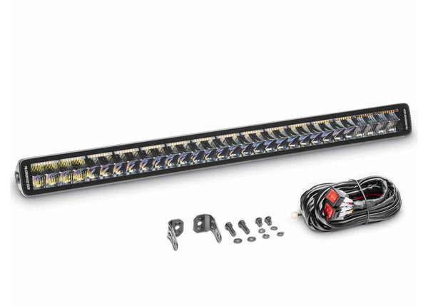 Go Rhino 32In Blackout Combo Series Double Row Light Bar with Amber Lighting Blk (753003012CDS)