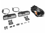Go Rhino Xplor Blackout Combo Series Sixline LED Flood Lights w/Amber (Surface Mount) - Blk (Pair) (750600622FBS)
