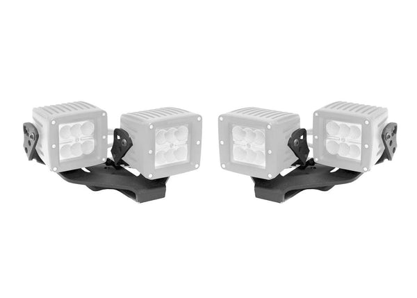 Go Rhino Supports d'éclairage 2018-2026 Wrangler JL et JT Gladiator - revêtement en poudre noir (732231T)