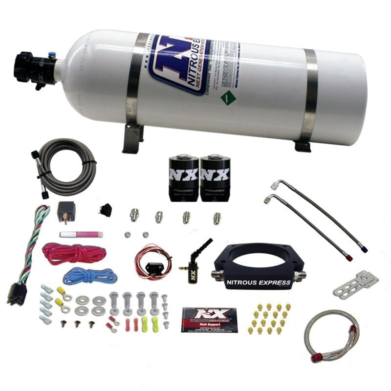 Nitrous Express Ensemble de plaque de nitreux 2014+ camion GM 6.2L (35-300HP) avec bouteille de 15lb