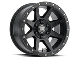 ICON Rebound 17x8.5 6x5.5 0mm Offset 4.75in BS 106.1mm Bore Satin Black Wheel (1817858347SB)