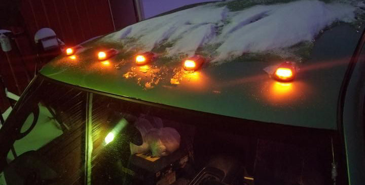 Race Sport LoPro Wireless Solar-Powered Truck CAB Amber LED Light 5-Piece Roof System - No Drilling, No Holes, No Wiring