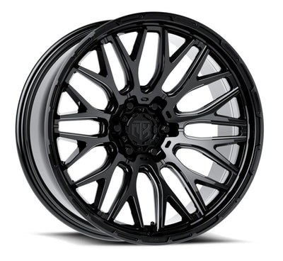 MTX Roue Typhoon 20x10 po / 6x135 / déport -18mm / alésage 87.1mm - noir brillant