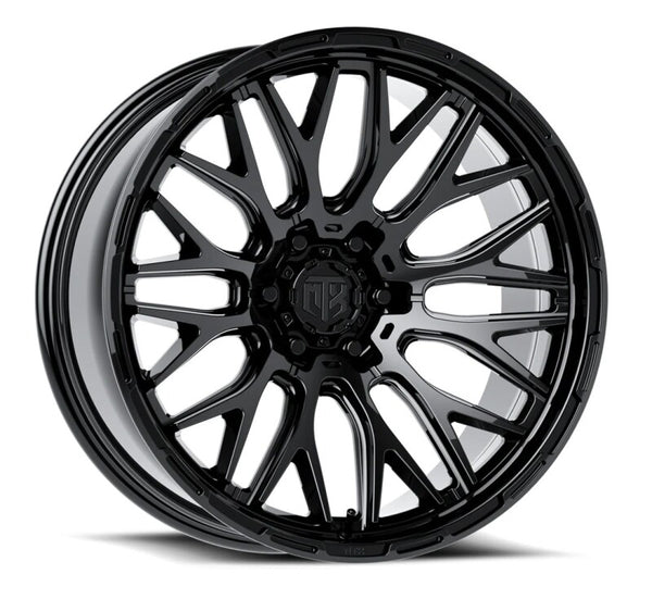 MTX Roue Typhoon 22x10 po / 6x139.7 / déport -18mm / alésage 106.1mm - noir brillant