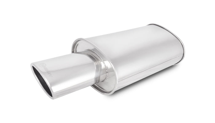 Vibrant Performance - 1034 - STREETPOWER Oval Muffler w/ 4.5 in. x 3 in. Oval Angle Cut Tip (2.5 in. inlet)