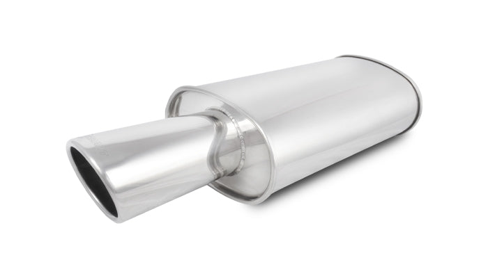 Vibrant Performance - 1042 - STREETPOWER Oval Muffler w/ 4 in. Round Angle Cut Tip (3 in. inlet)