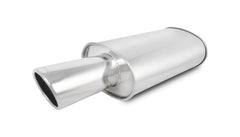 Vibrant Performance - 1046 - STREETPOWER Oval Muffler w/ 4 in. Round Angle Cut Tip (2.5 in. inlet)