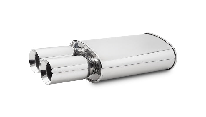 Vibrant Performance - 1047 - STREETPOWER Oval Muffler w/ Dual 3.5 in. Round Tips (3 in. inlet)