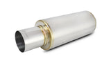 Vibrant Performance TPV Universal Muffler 4IN Round Straight CUT TIP(3IN Inlet 17IN LONG) (VIB1062)