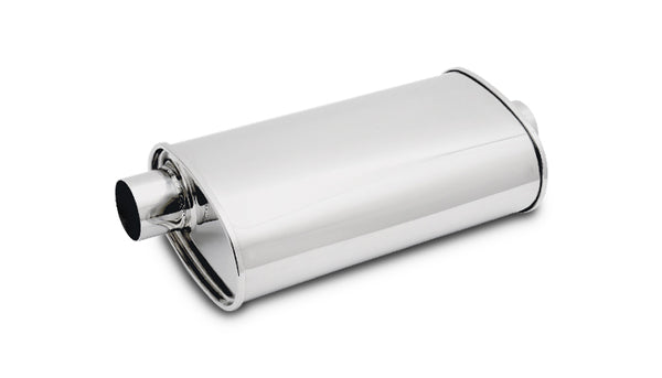 Vibrant Performance - 1105 - STREETPOWER Oval Muffler, 2.25 in. inlet/outlet (Offset-Center)