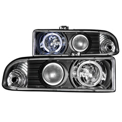 ANZO USA - Projector Headlight Set w/Halo — 1998-2004 Chevrolet Blazer / S10 - 111015