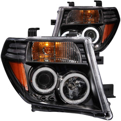ANZO USA - Projector Headlight Set w/Halo — 2005-2007 Nissan Pathfinder / 2005-2008 Frontier - 111111