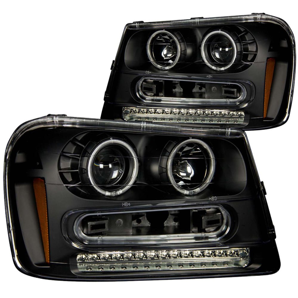 ANZO USA - Projector Headlight Set w/Halo — 2002-2009 Chevrolet Trailblazer, select trims - 111127