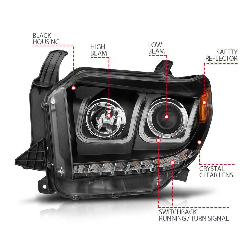 ANZO USA - Projector Headlight Set - 111387 — 2014-2019 Toyota Tundra