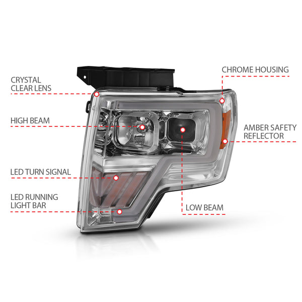 ANZO USA - Phares à projecteur - 111446 — 2009-2014 Ford F-150