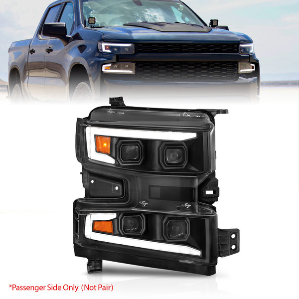ANZO USA - LED Projector Headlight, Passenger Side — 2019-2021 Chevrolet Silverado 1500; 2022 Chevrolet Silverado 1500 LTD - 111566-R