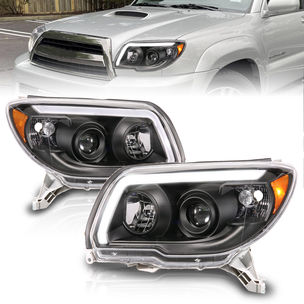 ANZO USA - LED Bar Projector Black Headlight — 2006-2009 Toyota 4Runner - 111616