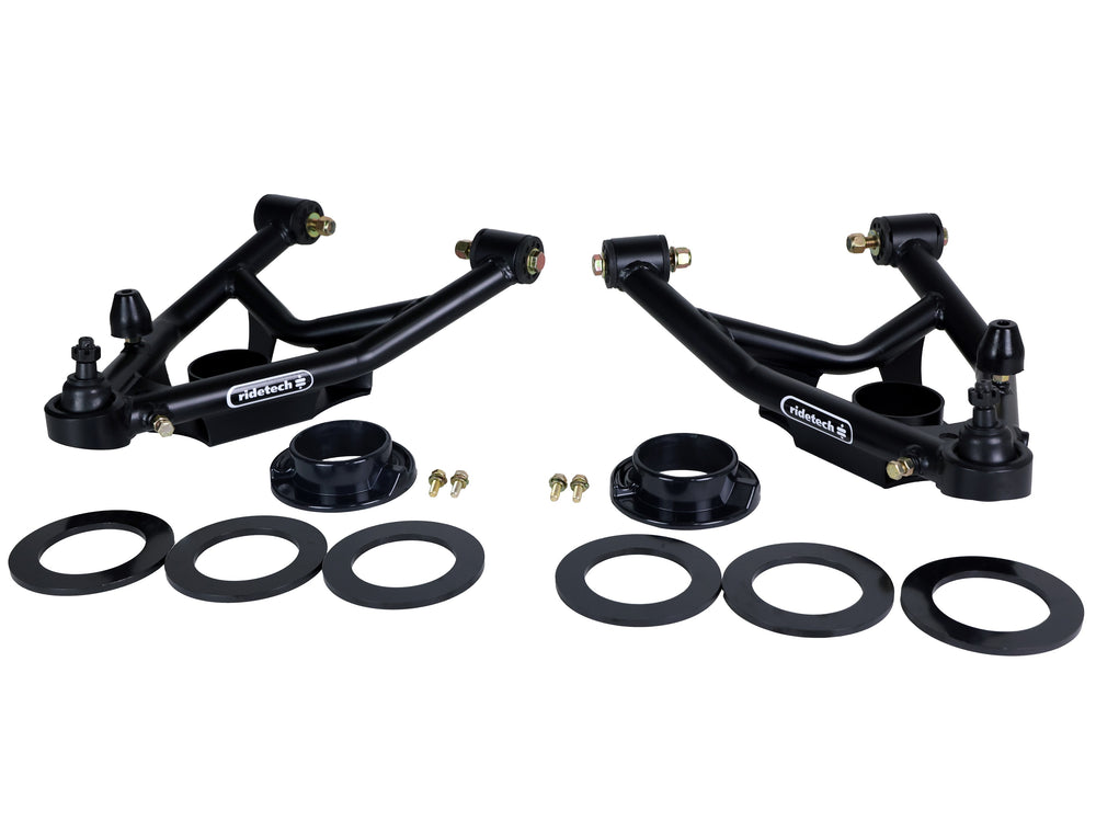Ridetech Suspension 1967-1969 GM Fbody Front Lower Strong Arms with Tubular Control Cross Shafts Black