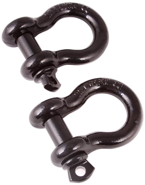 Rugged Ridge D-Ring Shackle Kit 3/4 in. Pair - Black Steel