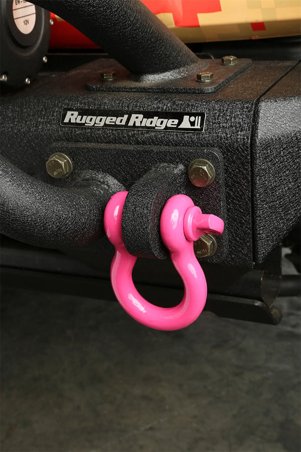Rugged Ridge D-Ring Shackle Kit 3/4 in. Pair - Pink Steel