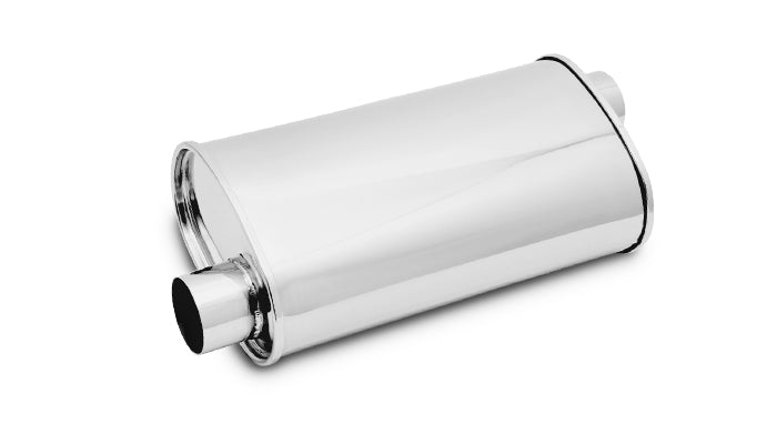 Vibrant Performance - 1127 - STREETPOWER Oval Muffler, 3 in. inlet/outlet (Offset-Offset)
