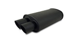 Vibrant Performance Streetpower FLAT Black OVAL Muffler WITH DUAL TIPS Inlet ID:3.00IN TIP OD:3.00IN (VIB1149)