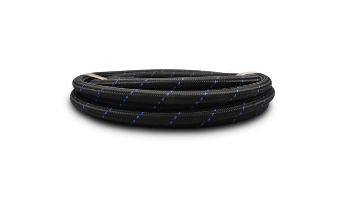 Vibrant Performance - 11982B - 20ft Roll of Black Blue Nylon Braid Flex Hose - AN Size: -12 - Hose ID: 0.68 in.