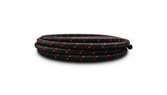 Vibrant Performance - 11982R - 20ft Roll of Black Red Nylon Braid Flex Hose - AN Size: -12 - Hose ID: 0.68 in.