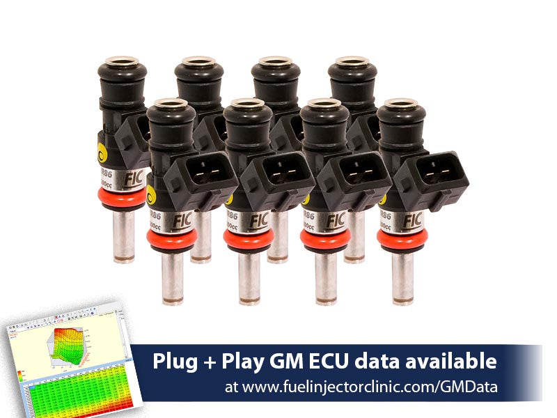 Fuel Injector Clinic Fuel Injector Set (130 Lbs/hr At OE 58 PSI Fuel Pressure, High-Z) (IS303-1200H)