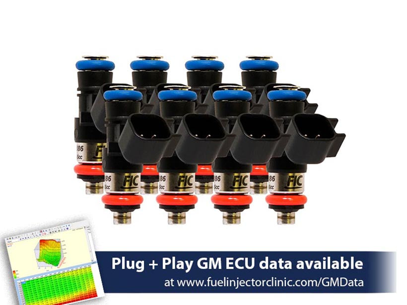 Fuel Injector Clinic Fuel Injector Set (130 Lbs/hr At OE 58 PSI Fuel Pressure, High-Z) (IS303-1200H-D)