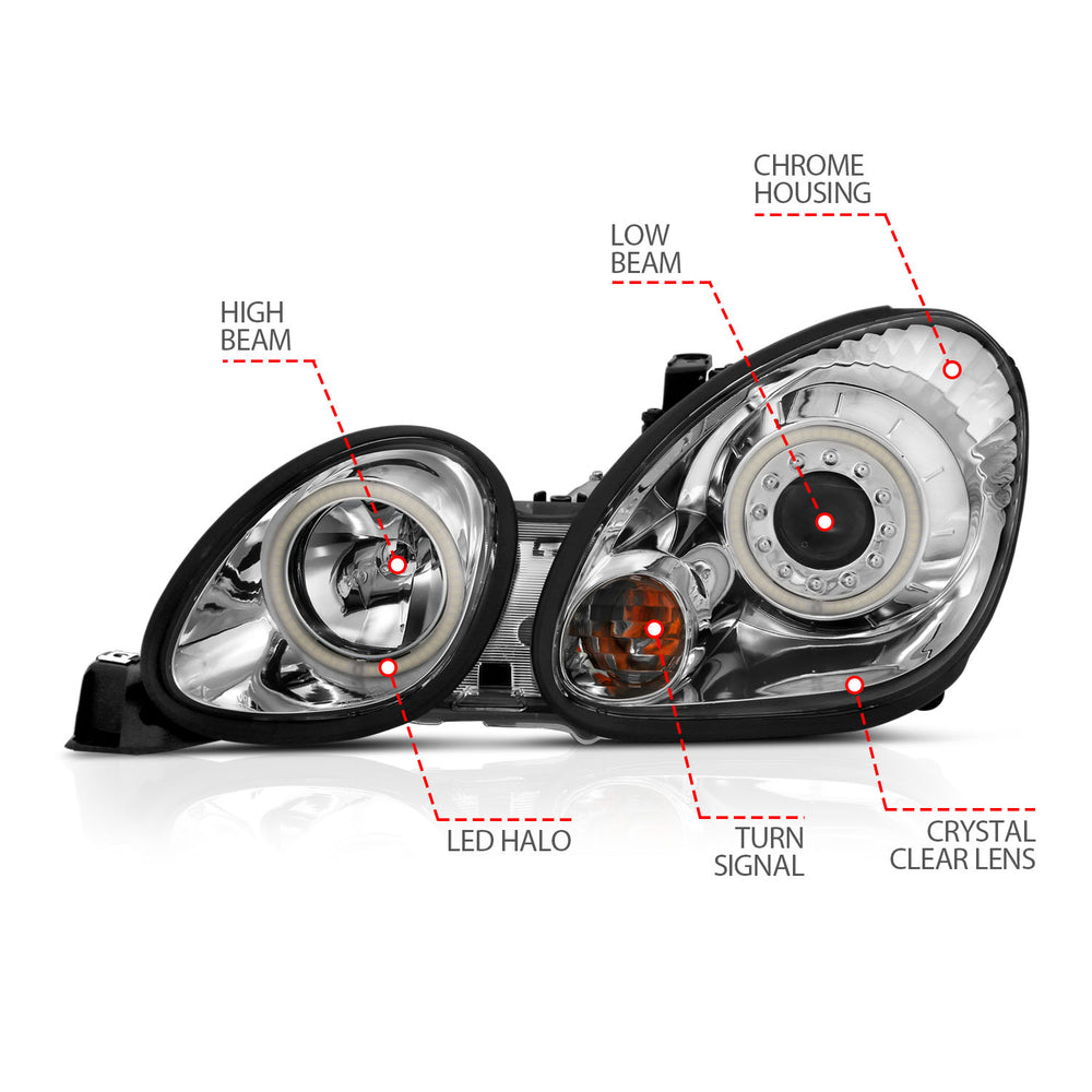 ANZO USA - Projector Headlight Set w/Halo - 121143