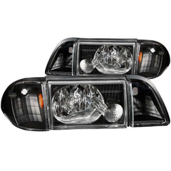 ANZO USA - Crystal Headlight Set - 121192 — 1987-1993 Ford Mustang