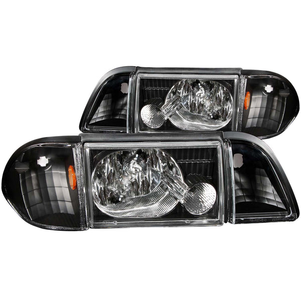 ANZO USA - Crystal Headlight Set - 121192 — 1987-1993 Ford Mustang