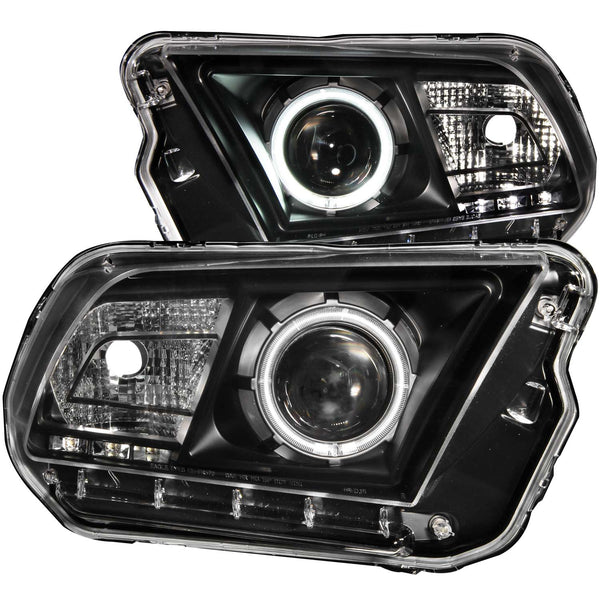 ANZO USA - Projector Headlight Set with Halo — 2010-2014 Ford Mustang - 121323