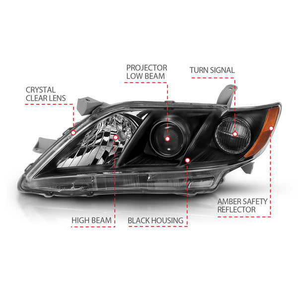 ANZO USA - Projector Headlights - 121539 — 2007-2009 Toyota Camry